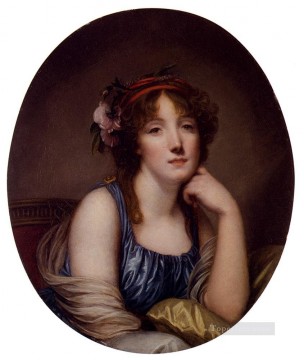 Jean Baptiste Greuze Painting - Retrato de una mujer joven que se dice que es la figura hija del artista Jean Baptiste Greuze
